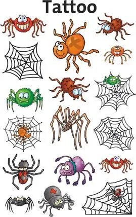 Matrica, tetoválás, 1 ív, 76x120 mm, AVERY ZWECKFORM, Z-Design No.56693, pókok (AY56693)