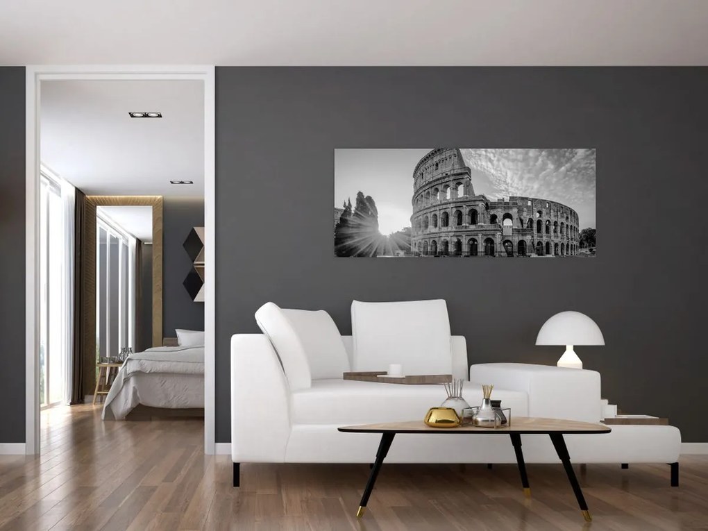 Kép - Colosseum Rómában, fekete-fehér (120x50 cm)