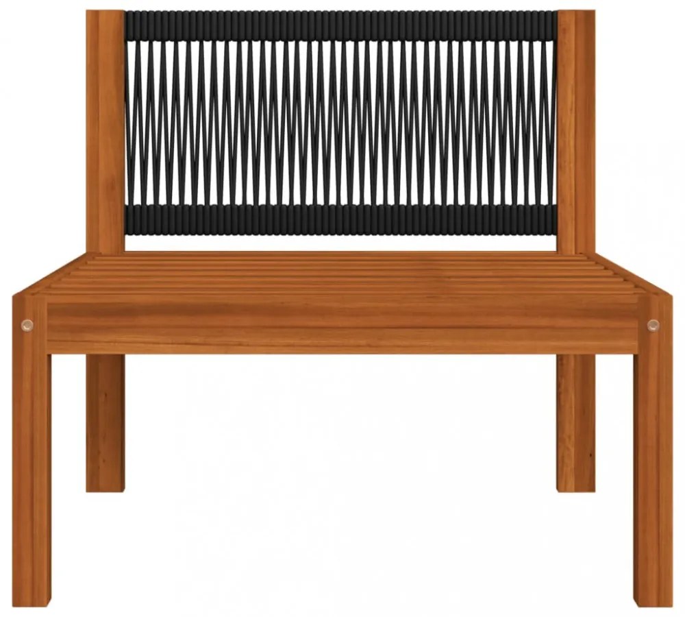 3 személyes kerti kanapé akácfa és kötél párnával