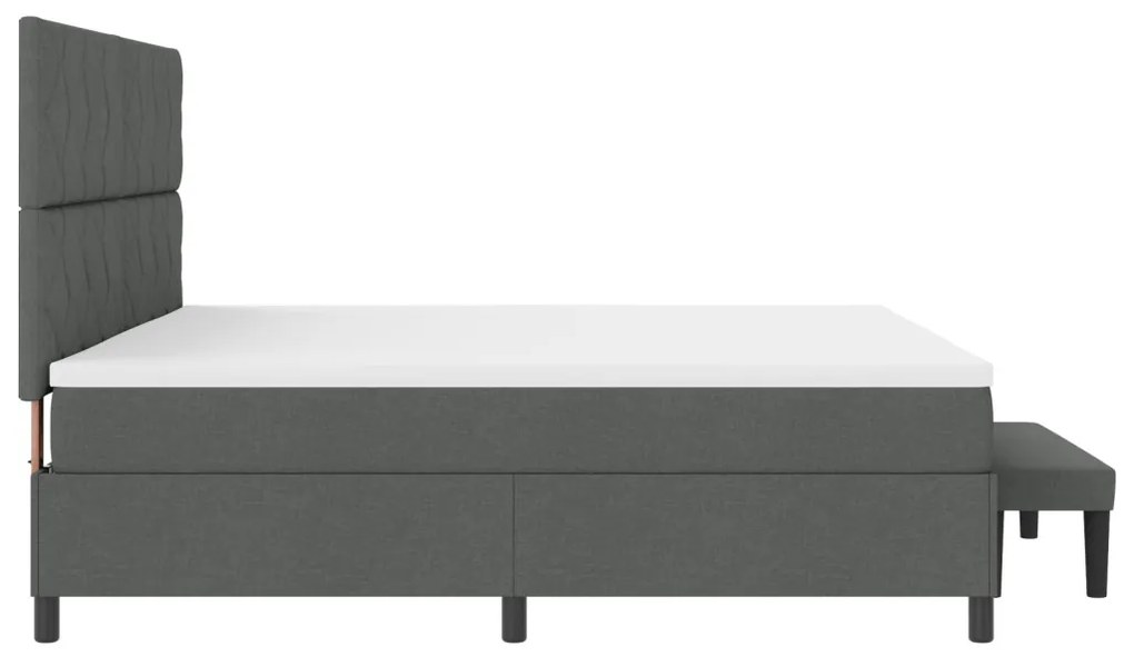 Box tavaszágy matraccal és paddal Sötétszürke 200x200 cm Szövet