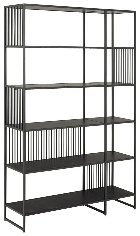 Fekete könyvespolc 120x185x35 cm Strington – Actona