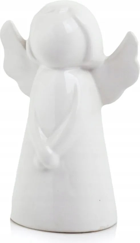 Kerámia Angyal 9 x 6 cm Fehér ajándék dekoráció Angyalka áldozás