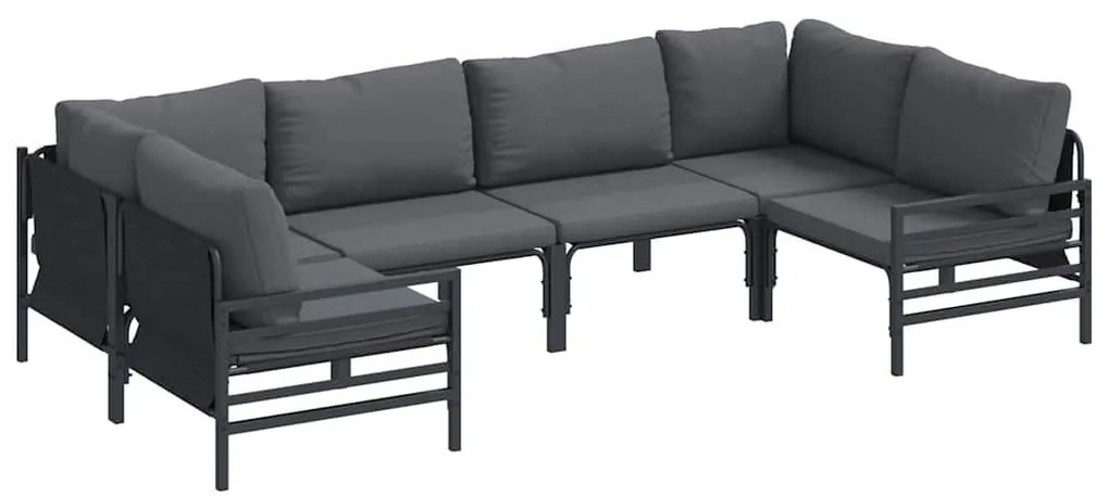 Kerti Kanapé Szett 6 pcs Antracit Acél