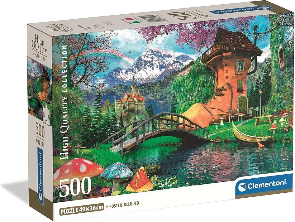 Mesebeli ház Old Shoe House 500 db-os Compact puzzle Clementoni