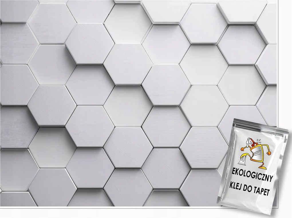 Gyerek Fotótapéta Hexagonok 3D Gaming Szürke Gyerek Tapéta 300x210