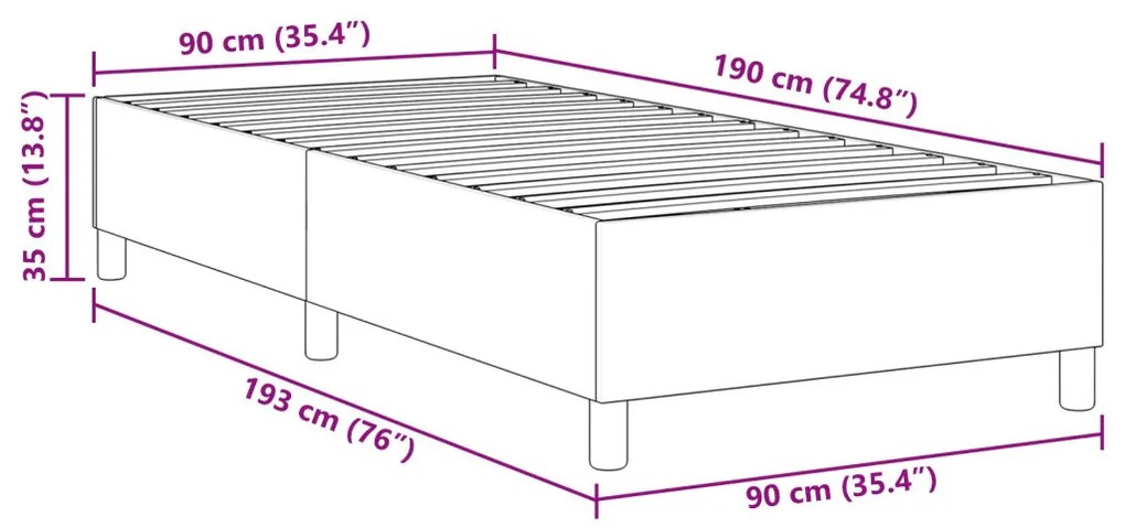 Boxspring Ágy Kék Egyszemélyes Corduroy Szövet