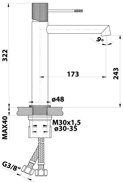 Sapho - Mosdócsaptelep SOLARIS 32 cm fényes króm