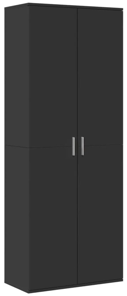 Fekete szerelt fa magasszekrény 70 x 35 x 180