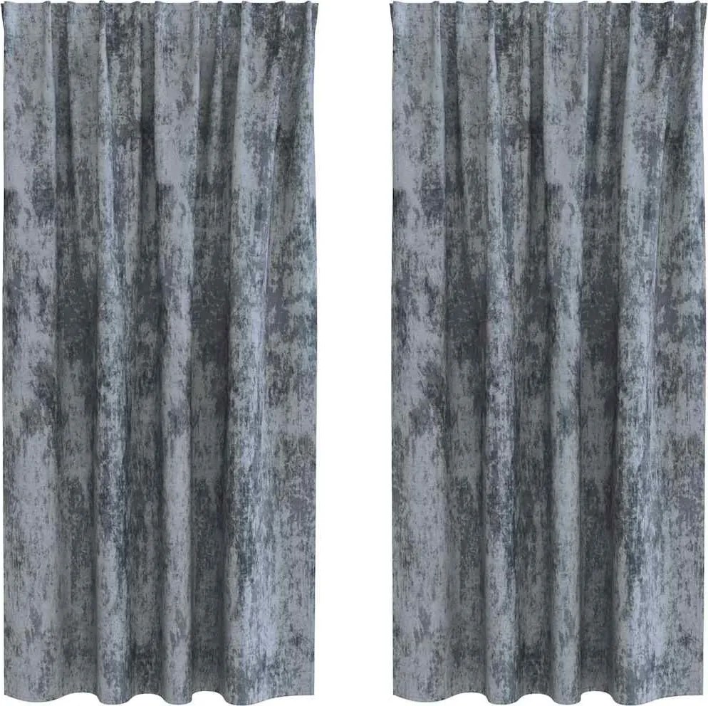vidaXL Bársonyfüggönyök 2 pcs Ezüst Szürke 175 x 140 cm Bársony