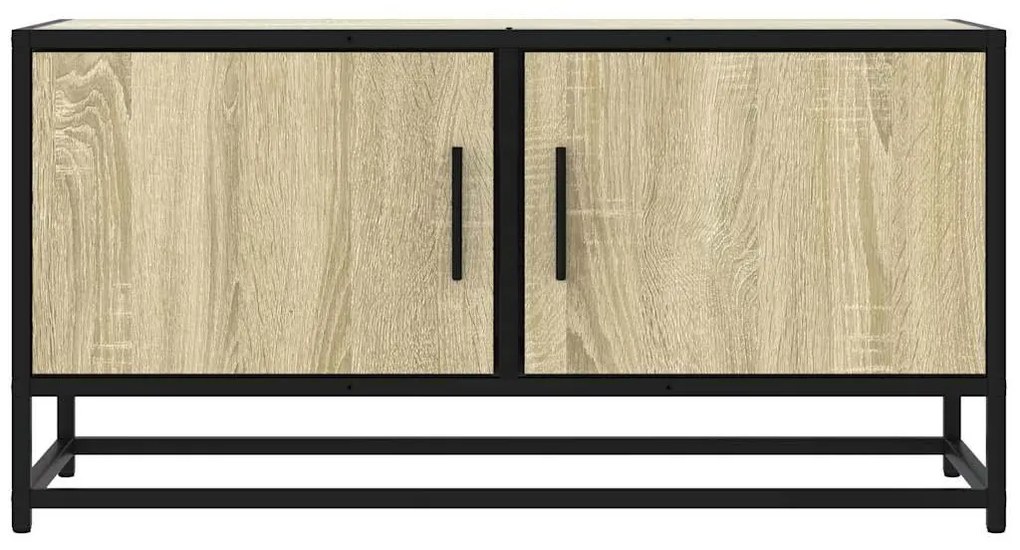 sonoma tölgyszínű szerelt fa és fém TV-szekrény 80x34,5x40 cm