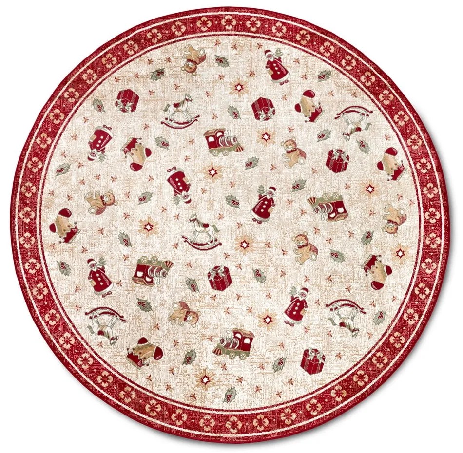 Piros pamutkeverék kerek szőnyeg karácsonyi mintával ø 200 cm Toy's Delight Red Christmas – Villeroy&amp;Boch