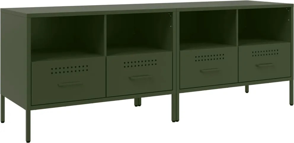 vidaXL 2 db olívazöld acél TV-szekrény 68 x 39 x 50,5 cm