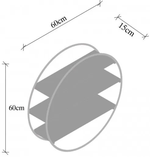 Fali polc TULIPA 60x15 cm lucfenyő/fekete