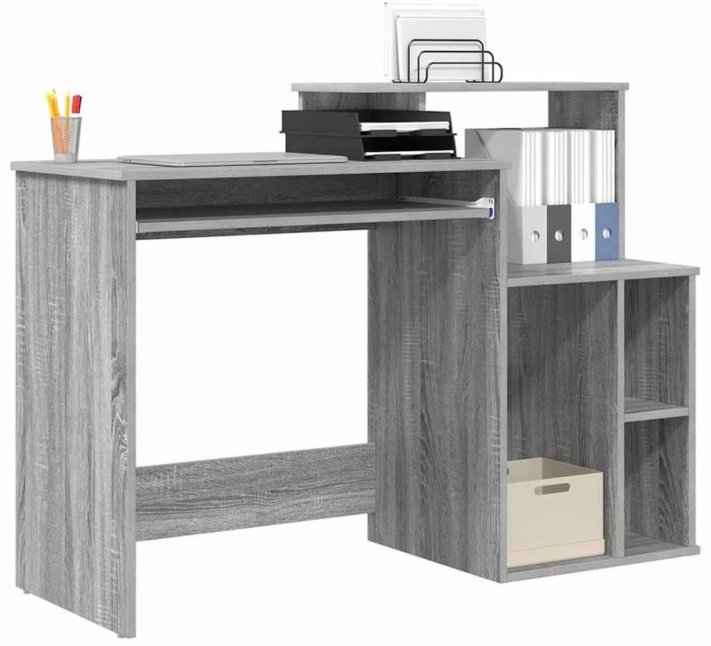Íróasztal tárolóval Szürke sonoma 120.5 x 44 x 88.5 cm Faanyag