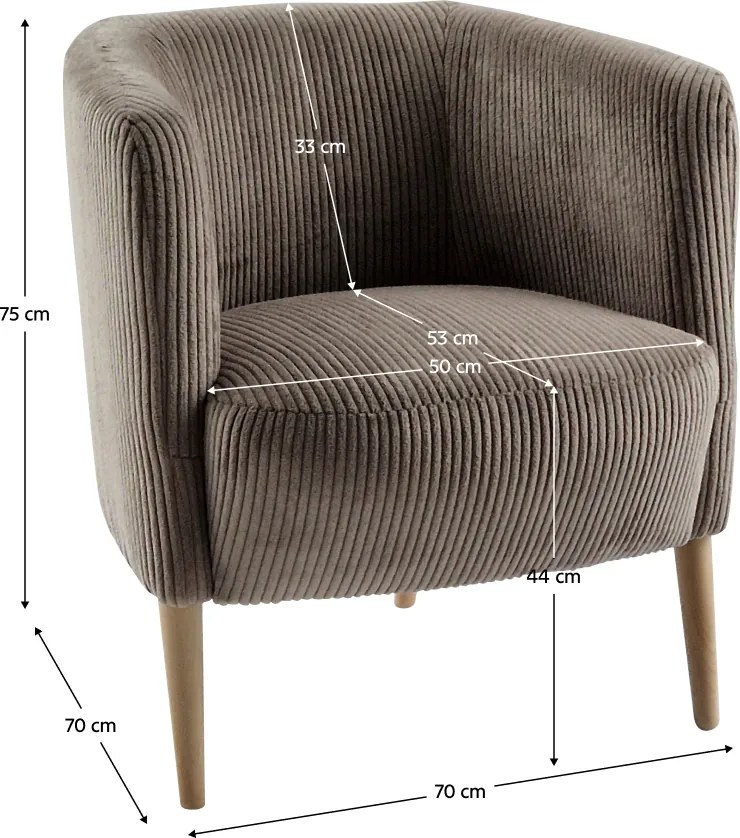 Fotel, szürkésbézs Taupe/bükk, ALIEN