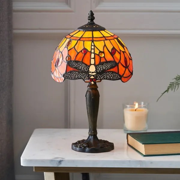 Endon 64091 - Tiffany DRAGONFLY asztali lámpa 1xE14/7W/230V, átmérő 20 cm
