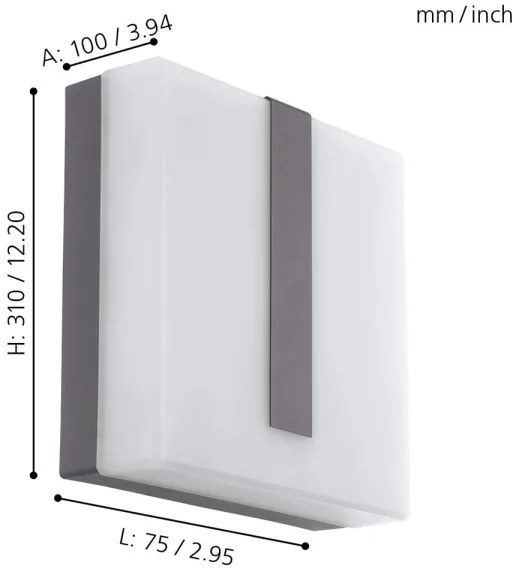 Eglo 97219 - TORAZZA-C LED kültéri állítható lámpa 14W IP44