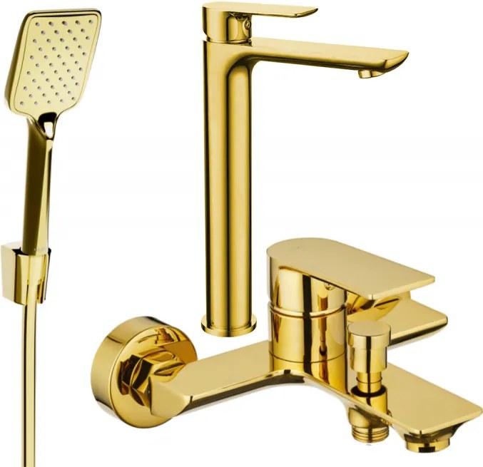 Mexen Alfa R62 fürdőkád készlet, arany - 745713R62-50