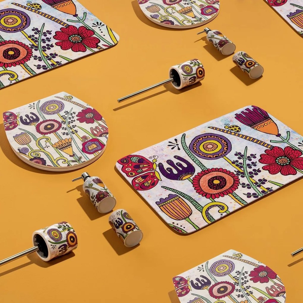 Wenko Kerámia fogkefe tartó Rollin'Art Full Bloom