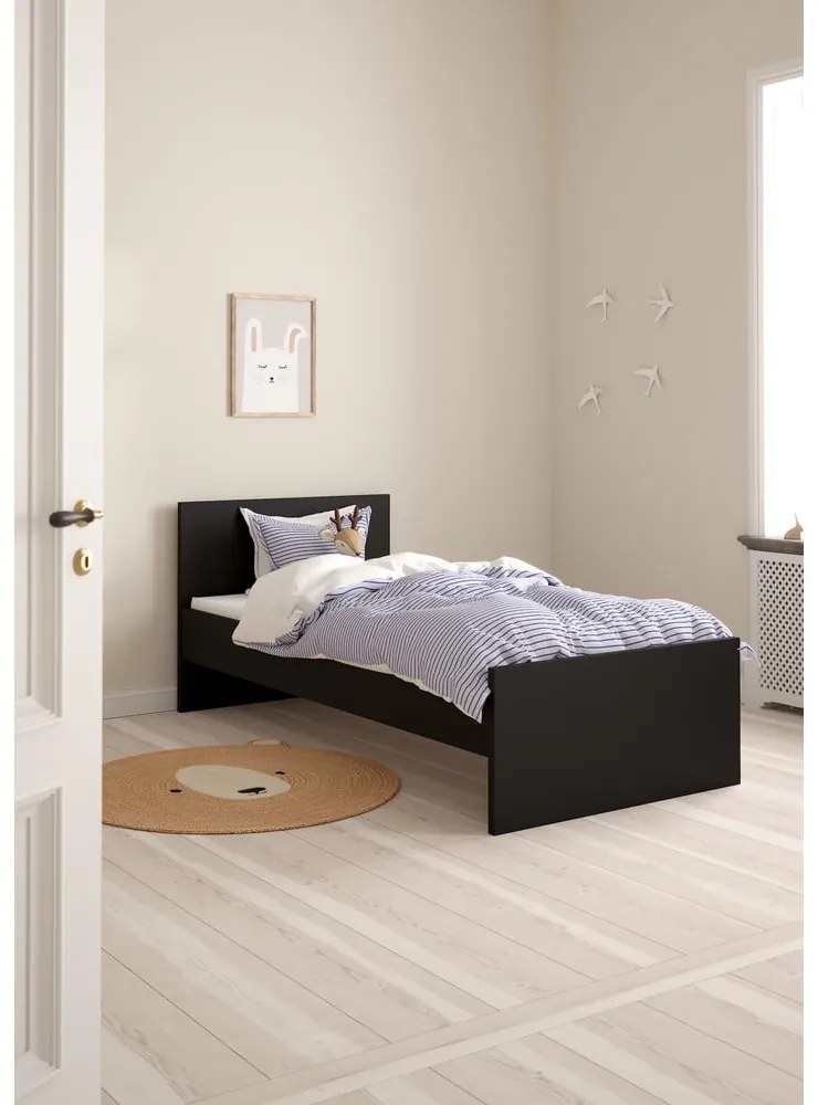 Fekete egyszemélyes ágy 90x190 cm Naia – Tvilum