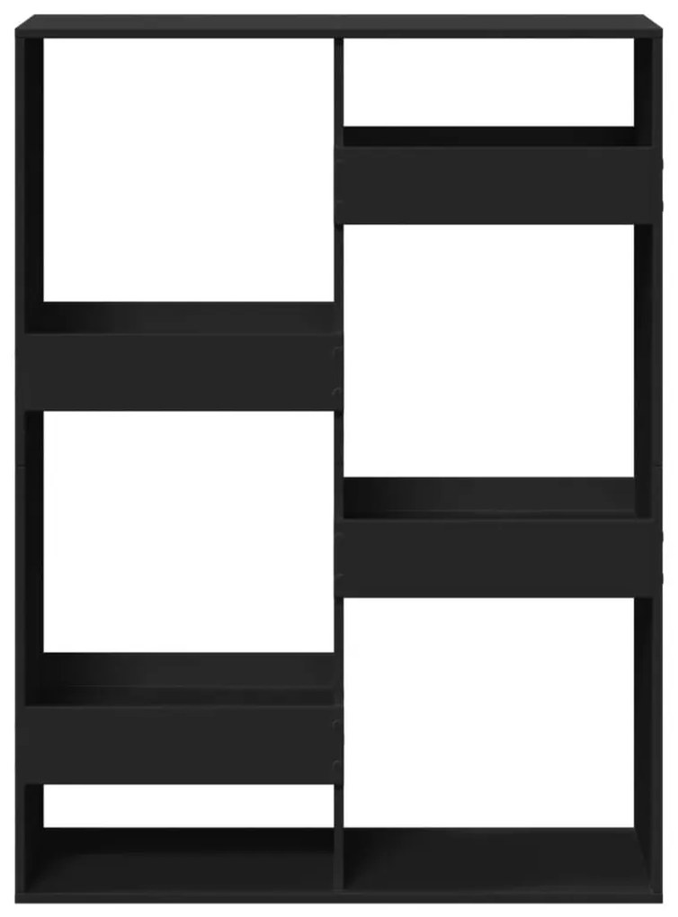 fekete szerelt fa könyvespolc 100 x 33 x 135 cm