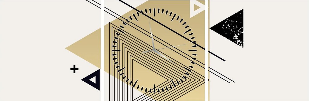Kép - Geometriai formák N⁰4 (órával) (90x30 cm)
