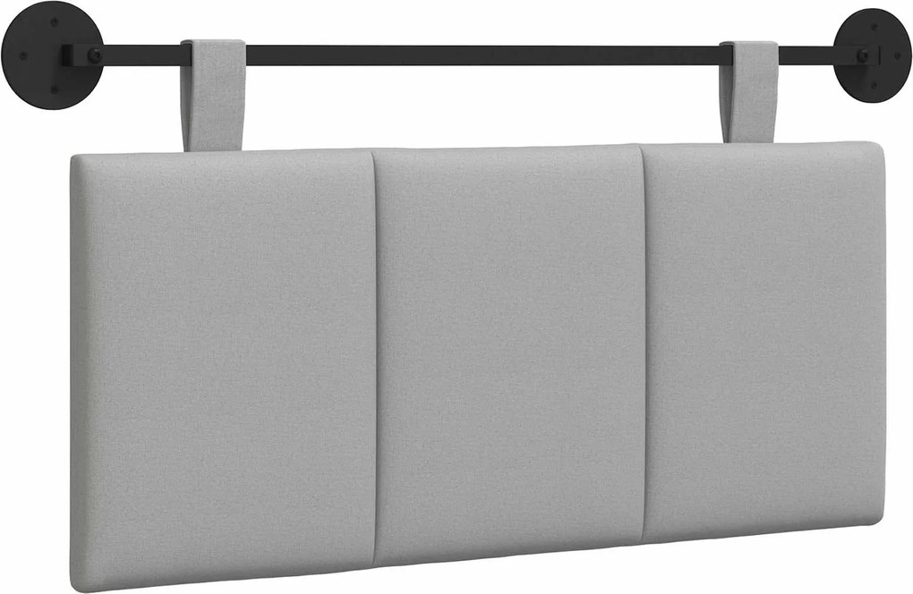 vidaXL Fali Fejtámla Csíkos Felhőszürke 100 x 55 x 5 cm szövet