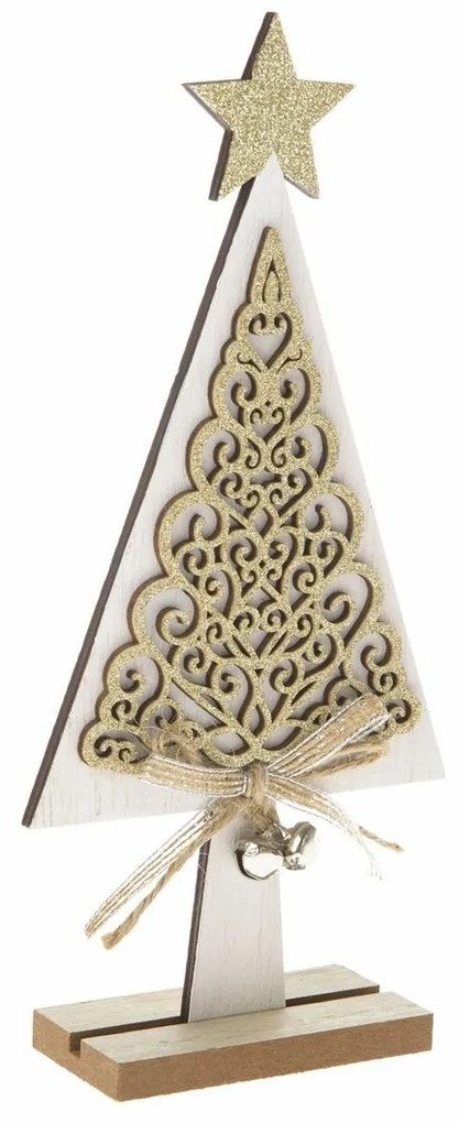Ornamente fa karácsonyfa fehér, 11 x 23 x 4 cm