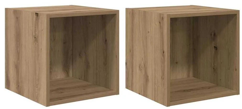 Fali Szekrény 2 pcs kézműves tölgy 37 x 37 x 37 cm Faanyag