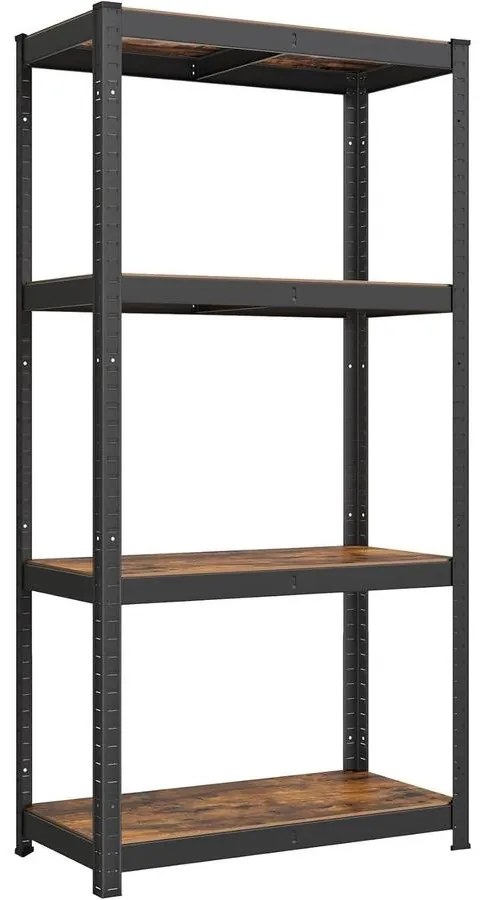 Álló polc, könyvespolc, tárolópolc 40 × 80 × 160 cm, barna/fekete