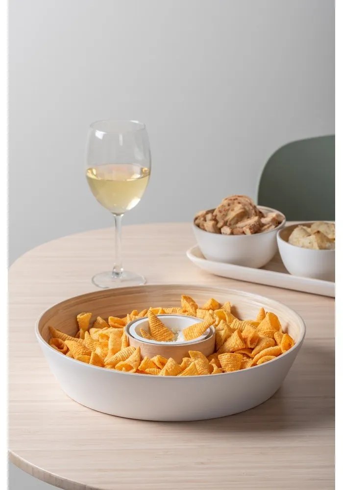 Fehér bambusz szervírozó tál ø 30 cm Puro – PT LIVING