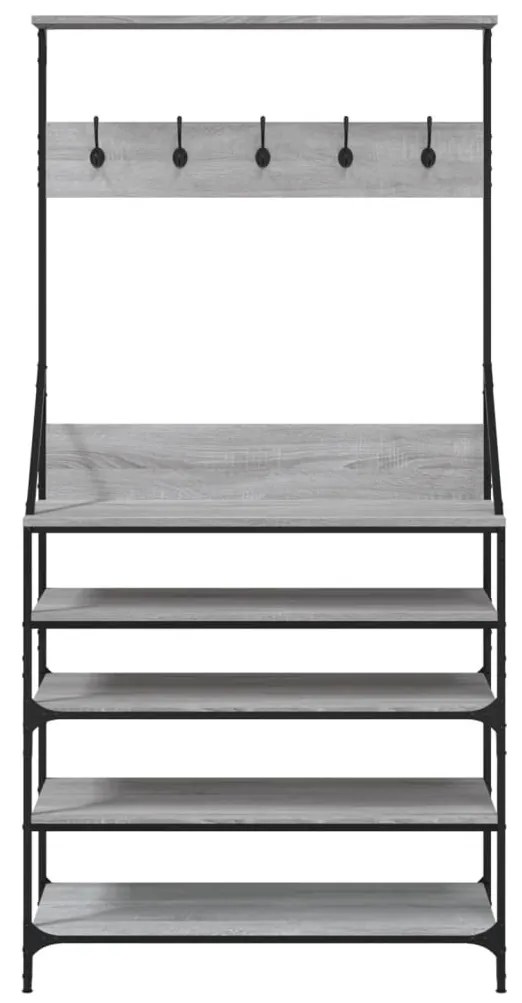 szürke sonoma ruhafogas cipőpolccal 90 x 34 x 184 cm