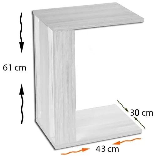 Kisasztal PASIFIC 61x43 cm fehér