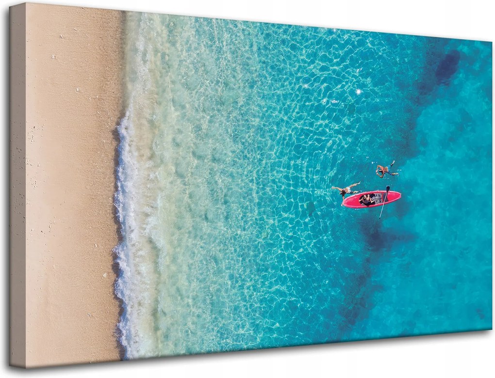 Vászonkép Pihenés Emberek Tengerpart Víz 80x50 cm Ideális ajándék