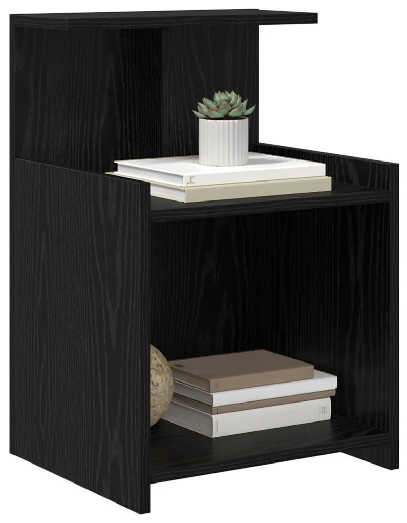 Éjjeliszekrény 2 pcs Musta tammi 40 x 35 x 60 cm Faanyag
