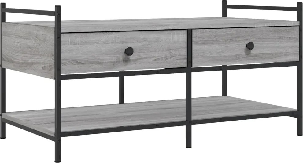 vidaXL szürke sonoma színű szerelt fa dohányzóasztal 99x50x50 cm