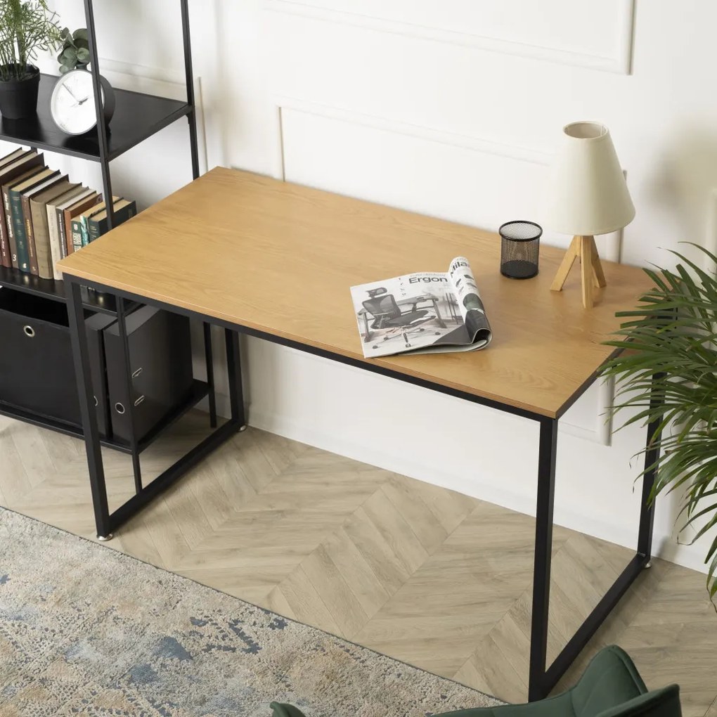 ROSS íróasztal 120 cm, Arany tölgy/Fekete
