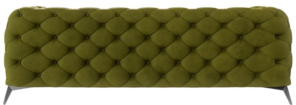 Zöld bársony kanapé 225 cm Chelsea – Ropez