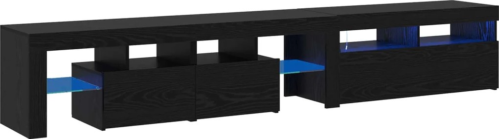 vidaXL TV szekrény 2 pcs Fekete tölgy 230 x 36,5 x 40 cm Faanyag