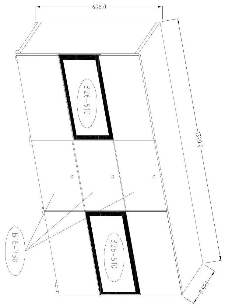 Vitrin Barly Typ 26 (schiefer). 1030324