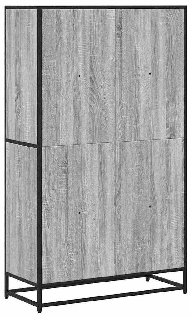 szürke sonoma színű szerelt fa könyvespolc 80,5 x 35 x 139 cm