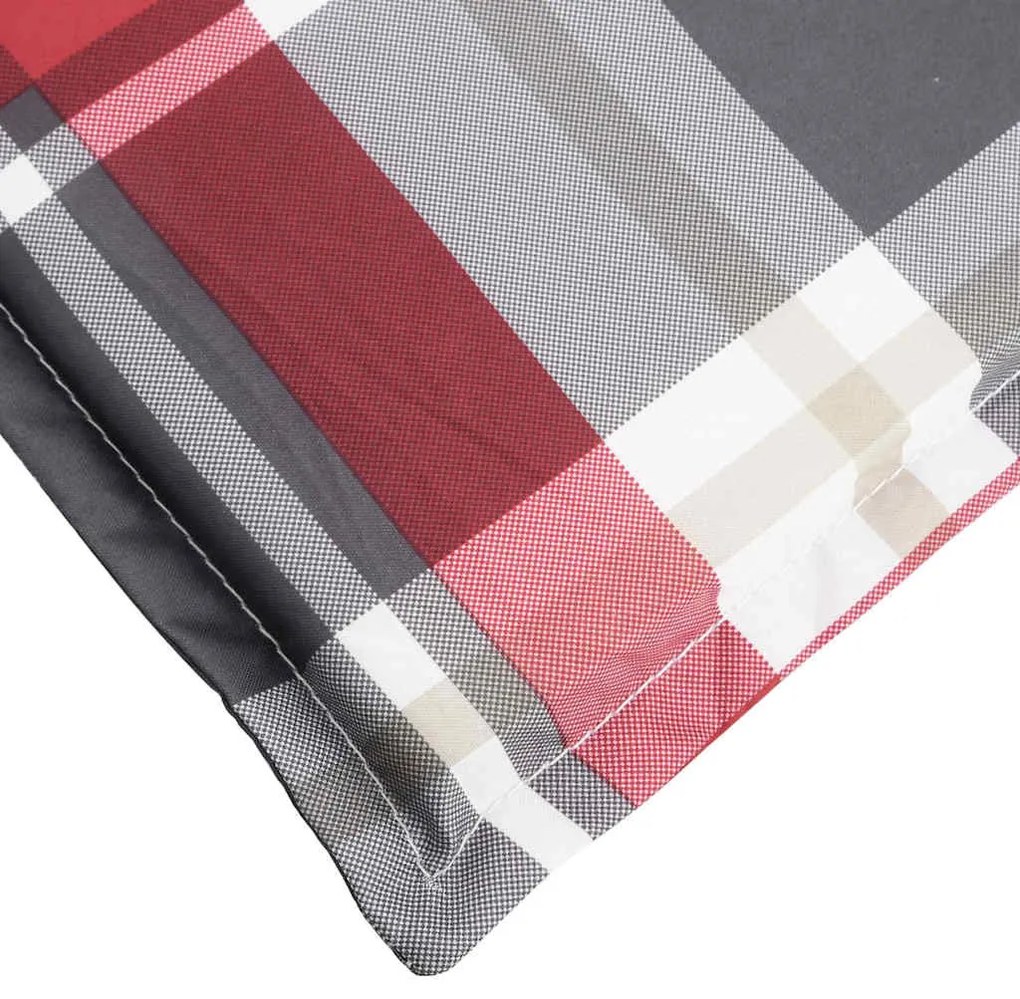 piros kockás nyugágypárna (75+105) x 50 x 4 cm