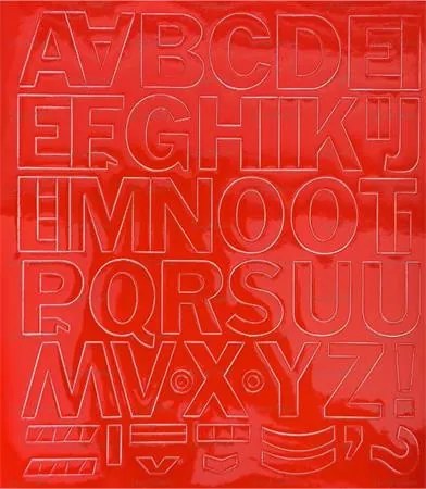 Öntapadós matrica, 3 cm-es, betűlap, piros (LUIN130)