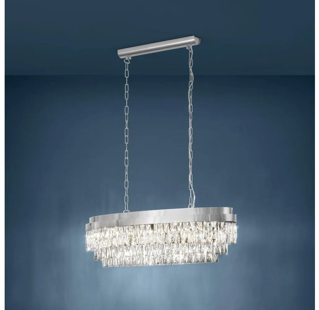 Eglo 39494 - Csillár láncon VALPARAISO 10xE14/40W/230V fényezett króm