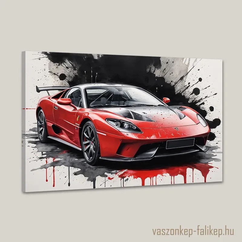Piros sport autó – Prémium vászonkép modern enteriőrbe 60x40 cm
