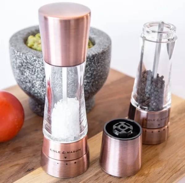 Cole&Mason DERWENT 2 db-os só- és borsőrlő készlet, 19 cm, réz