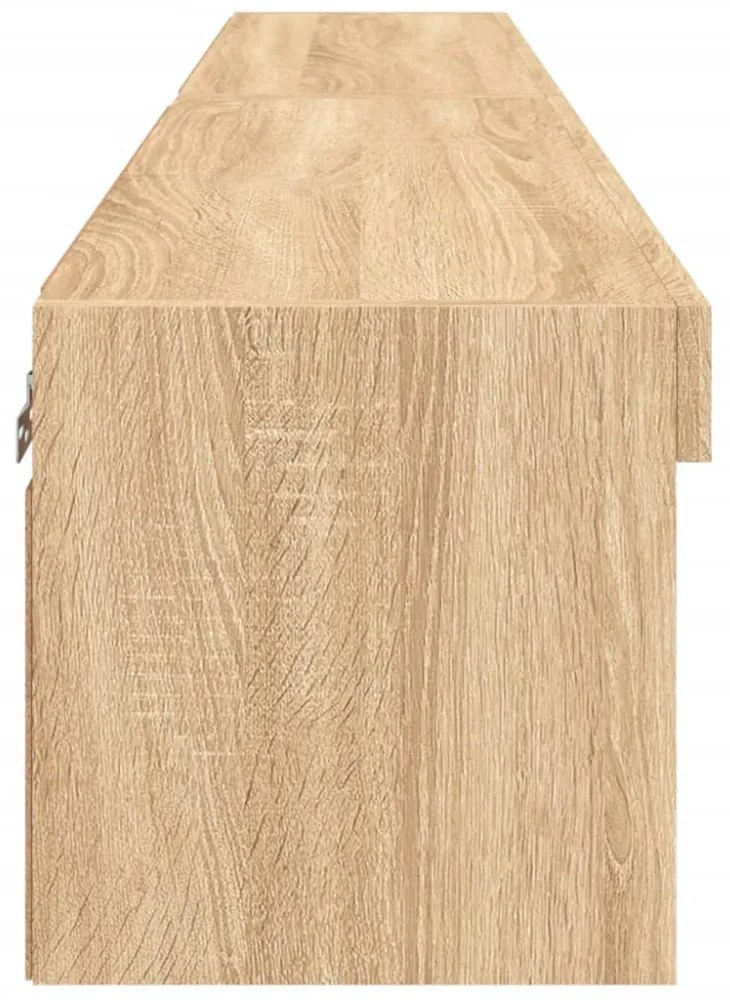2 db sonoma tölgy színű TV-szekrény LED-ekkel 80x30x30 cm