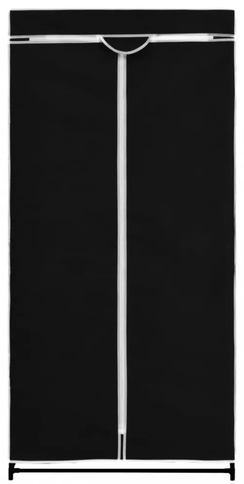 fekete ruhásszekrény 75 x 50 x 160 cm