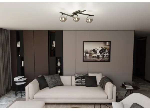 Mennyezeti lámpa SMART 3xE14/10W/230V fekete/szürke