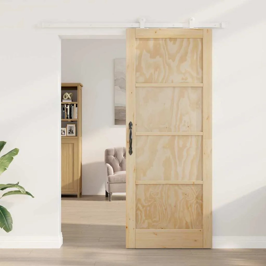 Tolóajtó Szett Természetes és fehér 83 x 211 cm